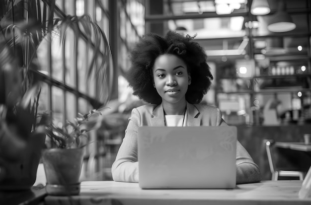 Black and white portrait of digital nomads