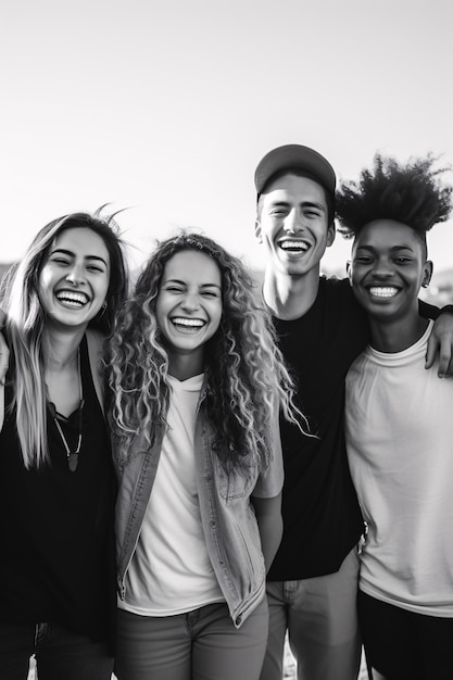 Black and white portrait of friends showing vulnerability and self-acceptance