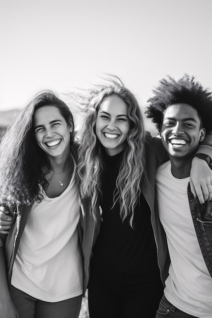 Black and white portrait of friends showing vulnerability and self-acceptance