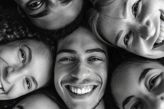 Black and white portrait of friends