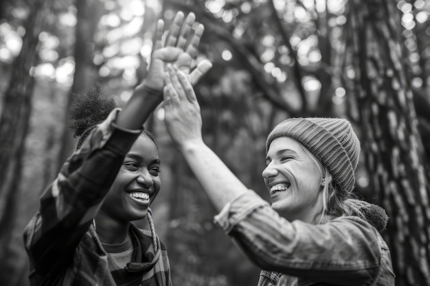 Free photo black and white portrait of friends