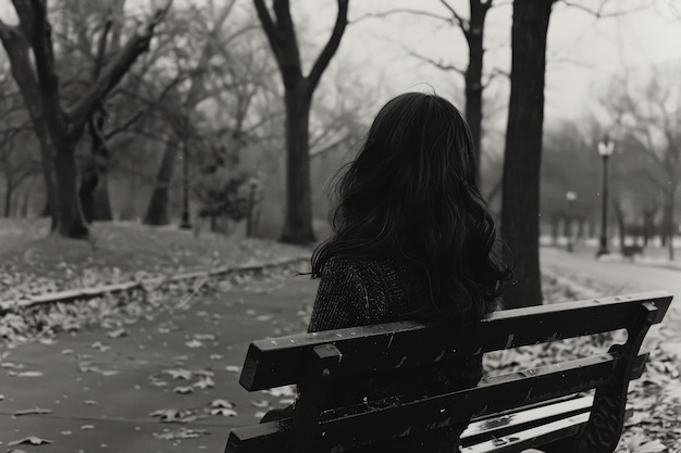 Free photo black and white portrait of sad woman