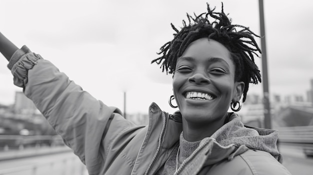 Black and white portrait of woman showing vulnerability and self-acceptance