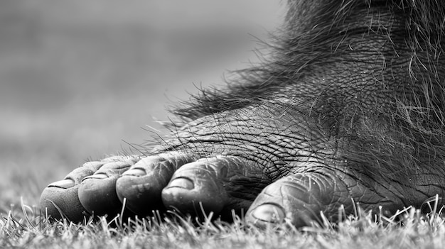 Free Photo black and white representation of sasquatch hairy beast