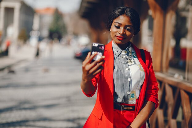 Black woman in a city