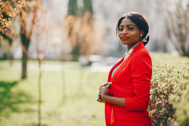 Black woman in a park