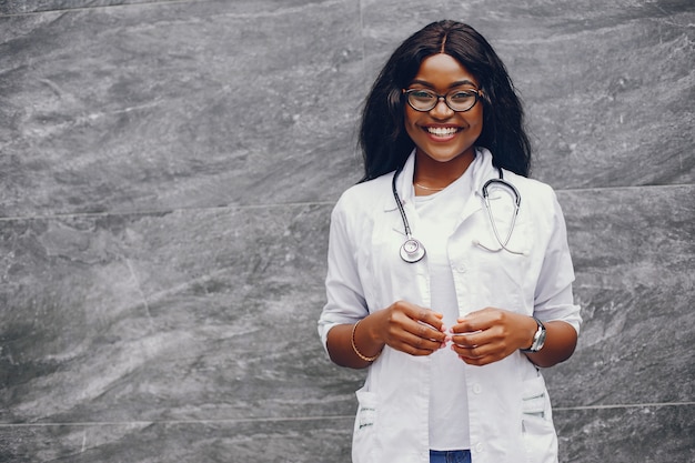 Black woman with stethoscope