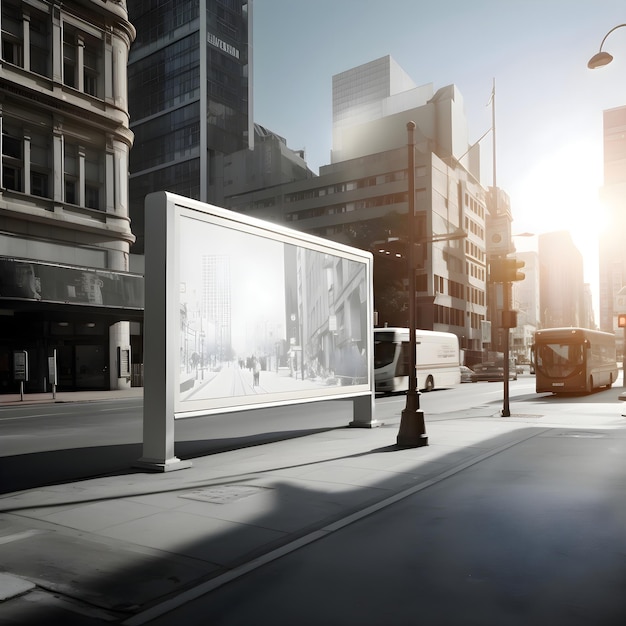 Free Photo blank advertising billboard on city street 3d rendering