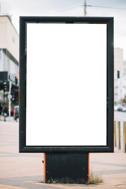 Blank advertising panel on street