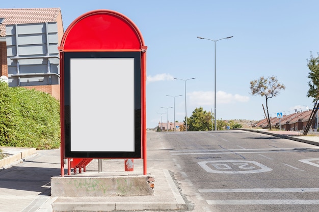 Free Photo blank billboard on city bus station by the roadside