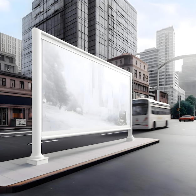 Free Photo blank billboard on the city street 3d rendering mock up