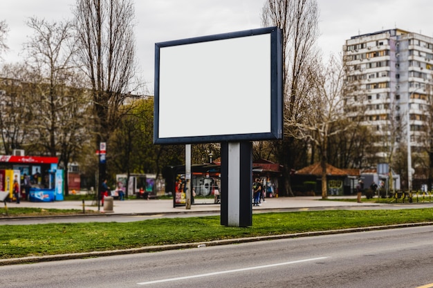 Free photo blank billboard on the city street