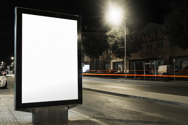 Free Photo blank billboard at night time for advertisement