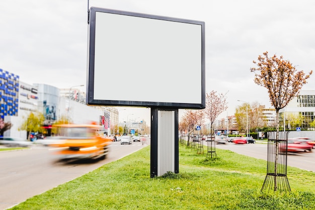 Blank billboard on the roadside