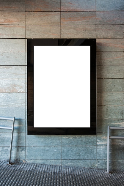 Free Photo blank billboard on wall