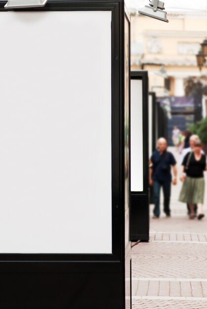 blank billboards at pedestrian street