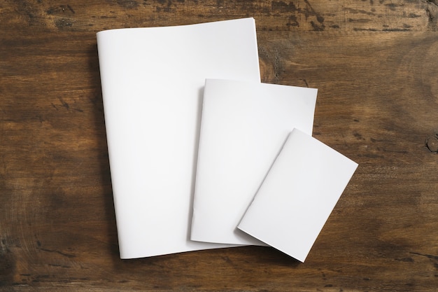 Free Photo blank brochures in three sizes