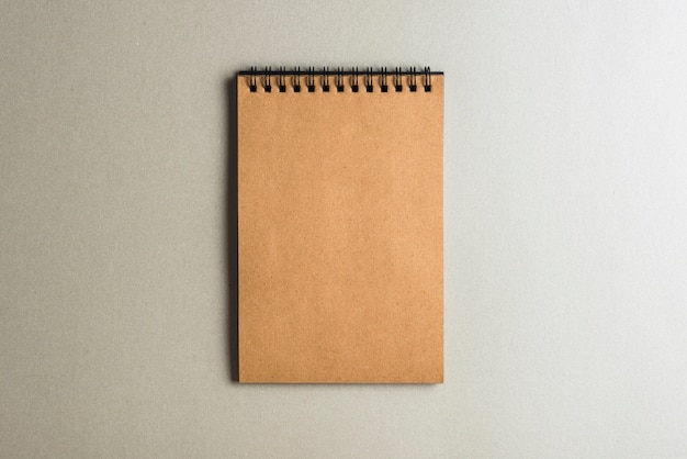 Blank brown diary on plain background