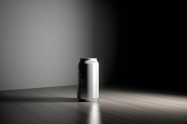 Free photo blank can drink mock up with cinematic light photography