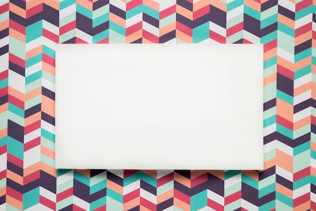 Blank card on colorful background