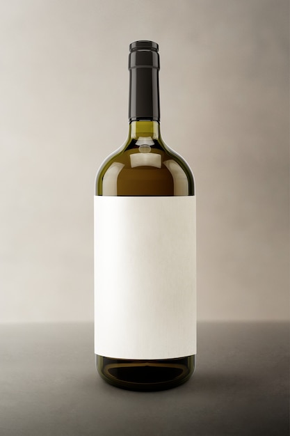 Free photo blank label, wine bottle beverage packaging and branding