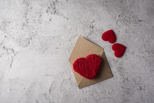 Blank Letter on wood background, valentine's day concept