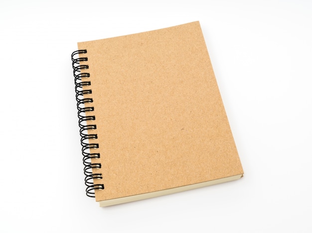 Free photo blank note book  mock up on white background .