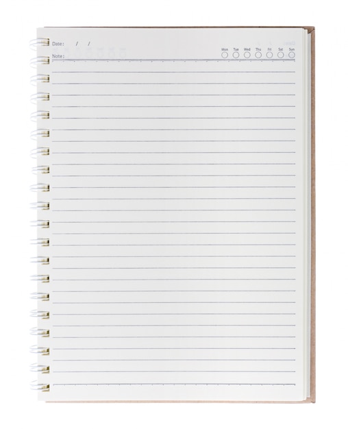 Blank notebook isolate with background