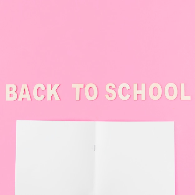 Blank notepad near back to school writing