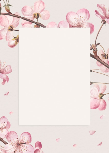 Free Photo blank pink floral frame design