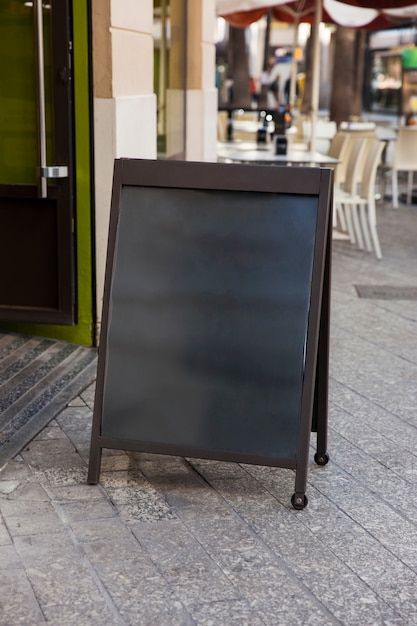 Blank restaurant sign