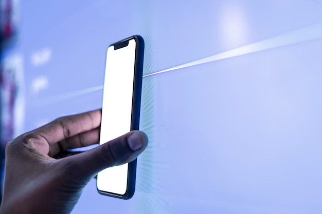 Blank smartphone screen with design space