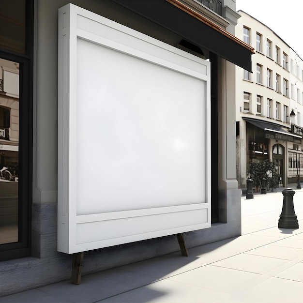 Free photo blank white billboard on the street mock up 3d rendering