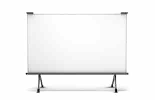 Free photo blank whiteboard standing on white background