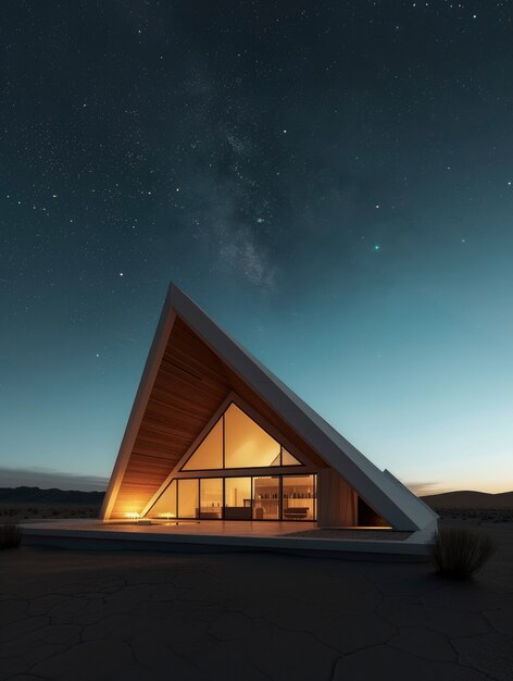 Blending futuristic building seamlessly into desert landscape