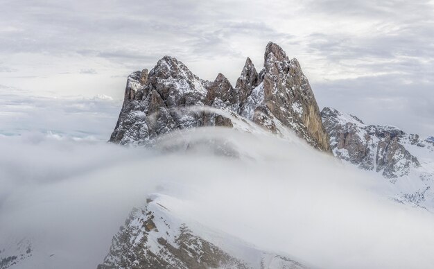 blizzard in the snowy mountains