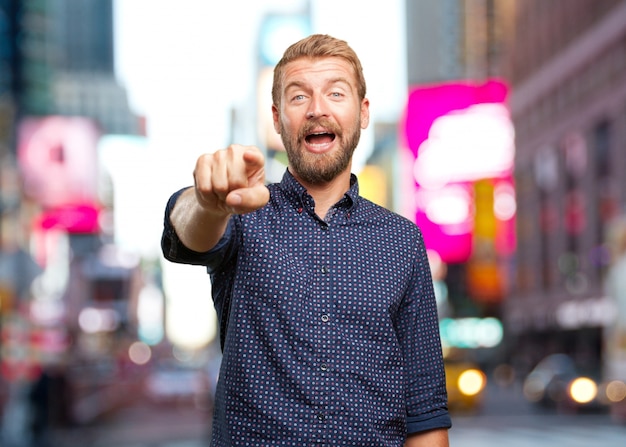 blond businessman surprised expression