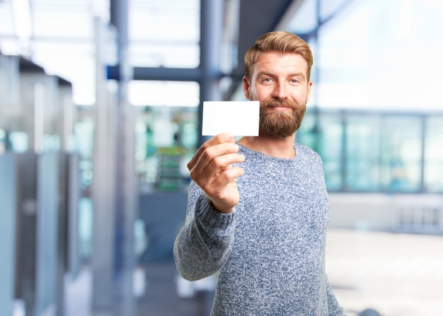 Free photo blond hipster man. happy expression