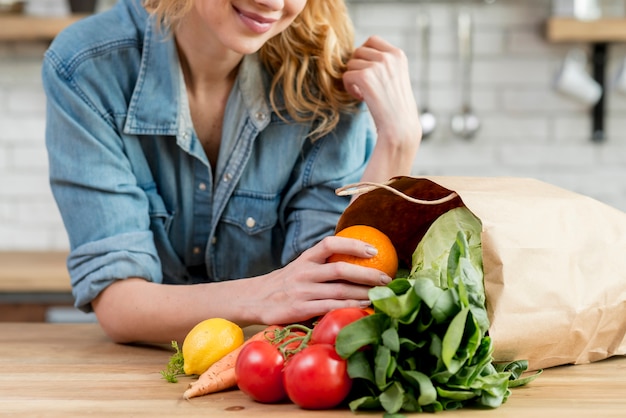 Blond woman in the kitchen