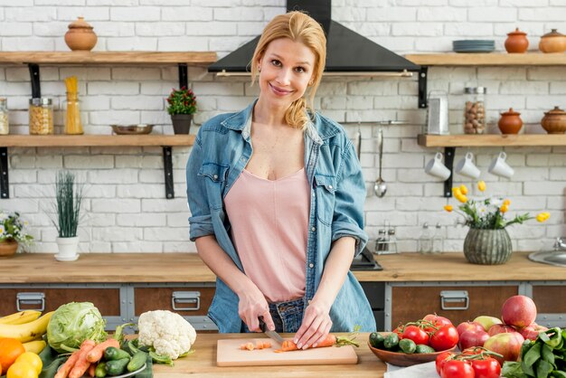 Blond woman in the kitchen