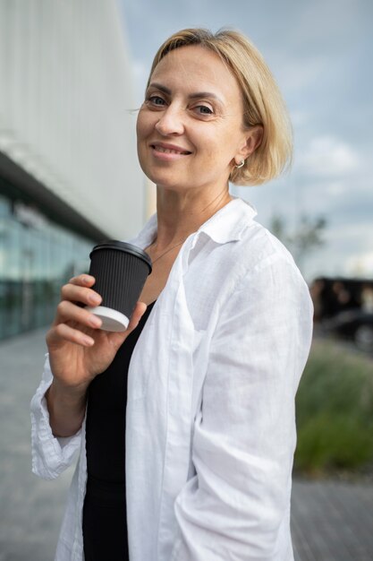 Blonde business woman portrait