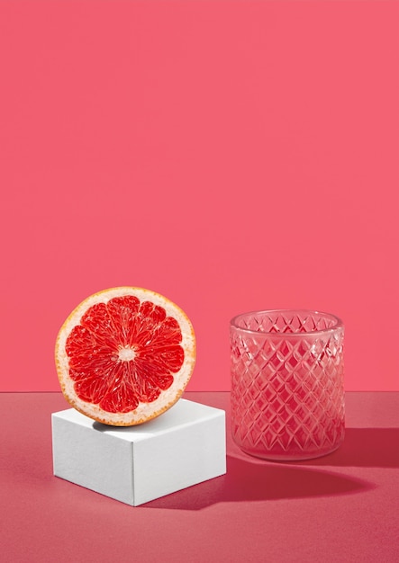 Free photo blood orange half  and juice