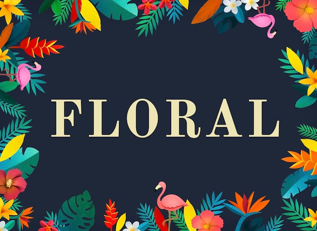 Blossom floral natural flat design