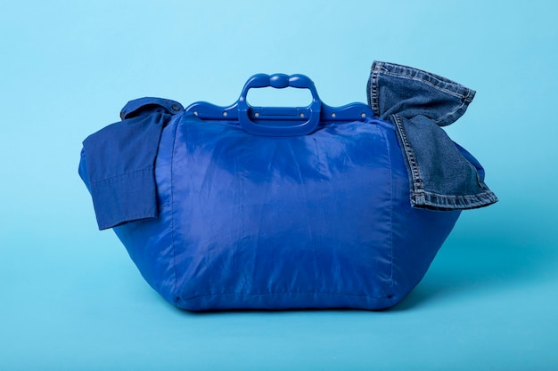 Free photo blue bag for travel