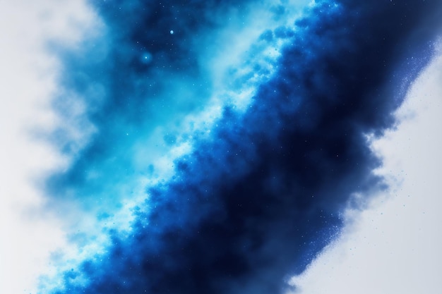 A blue and black galaxy background with a blue nebula in the center.