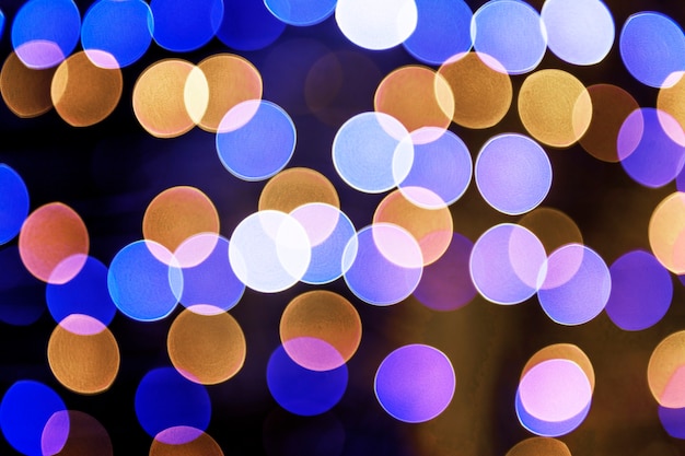 Blue bokeh lights patterned background