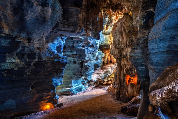 Blue cave in tak province, Thailand