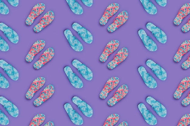 Free Photo blue and colorful flip flop pattern