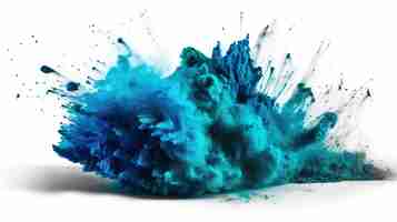 Free photo blue cyan holi paint color powder festival explosion ai generated image