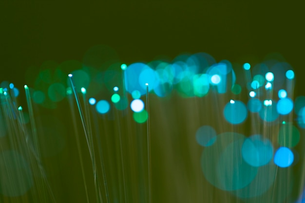 Free photo blue dusty lights on optical fibers